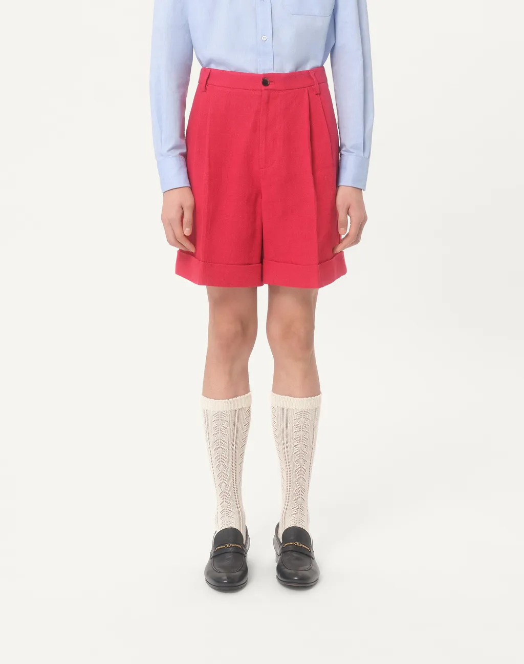 Cuffed Linen Bermuda Shorts