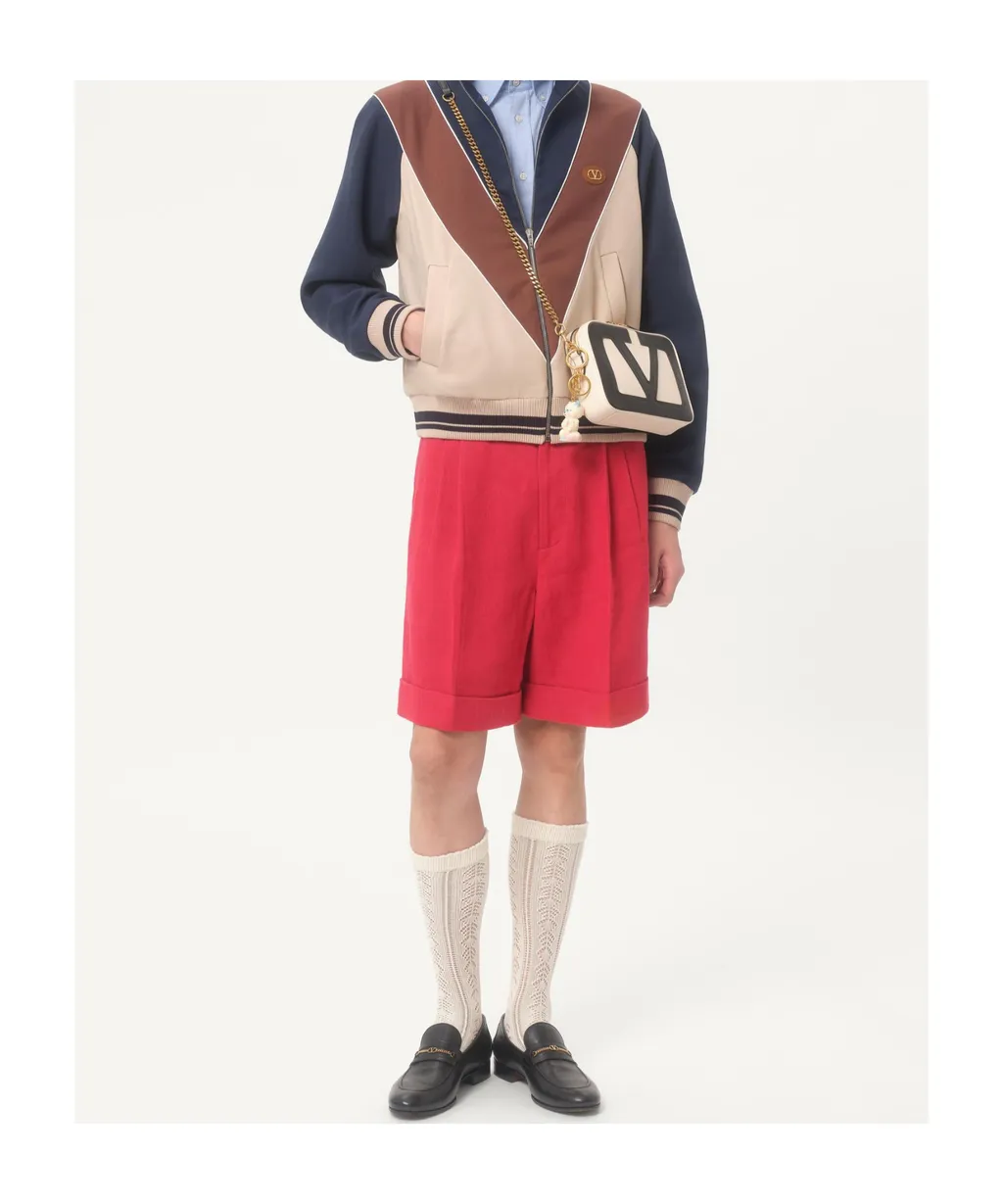 Cuffed Linen Bermuda Shorts