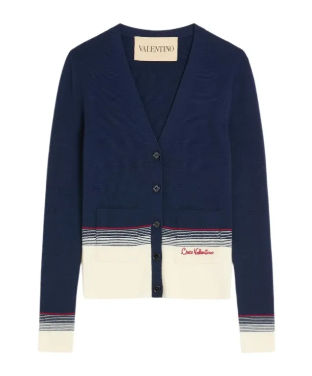 Chez V-Neck Button-Up Cardigan