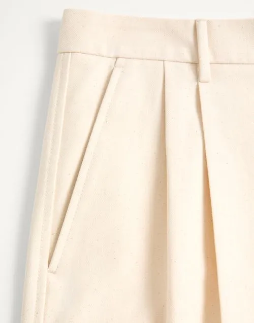 Cotton Canvas Cuffed Bermuda Shorts
