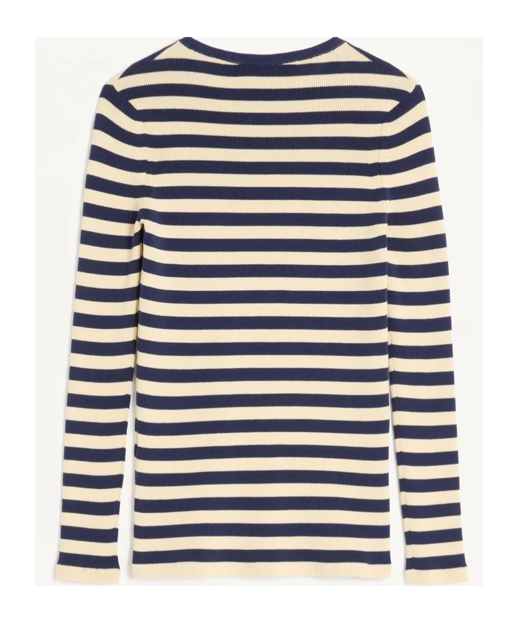 Chez-Motif Striped Crewneck Jumper