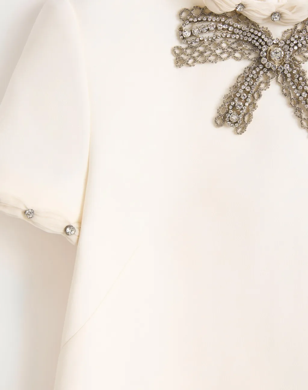 Embroidered Crepe Couture Short Dress