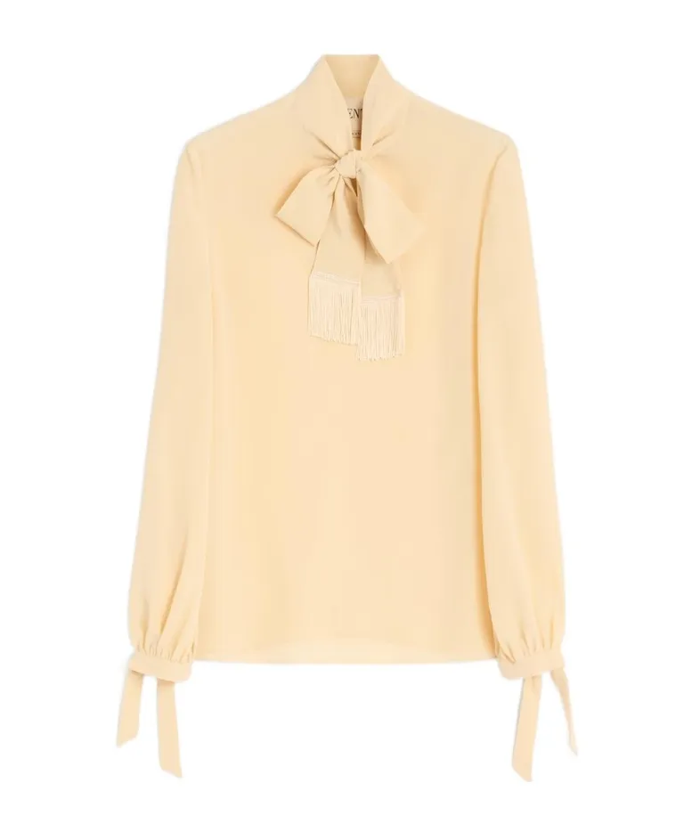 Tie Neck Long-Sleeved Blouse