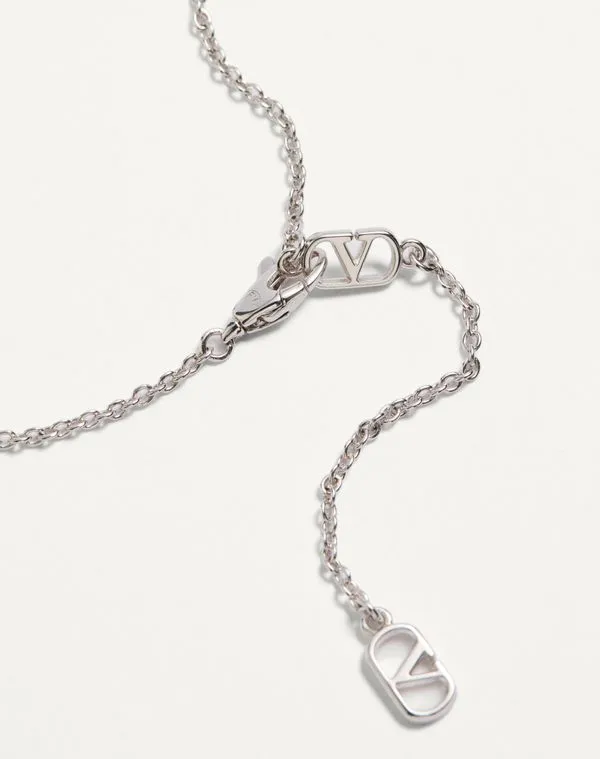 Vlogo Signature Metal Necklace With Pearls And Swarovski® Crystals