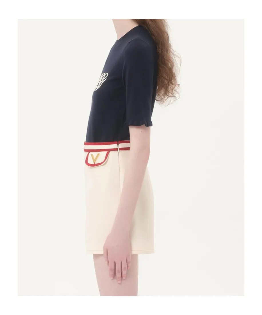 Embroidered Wool Top