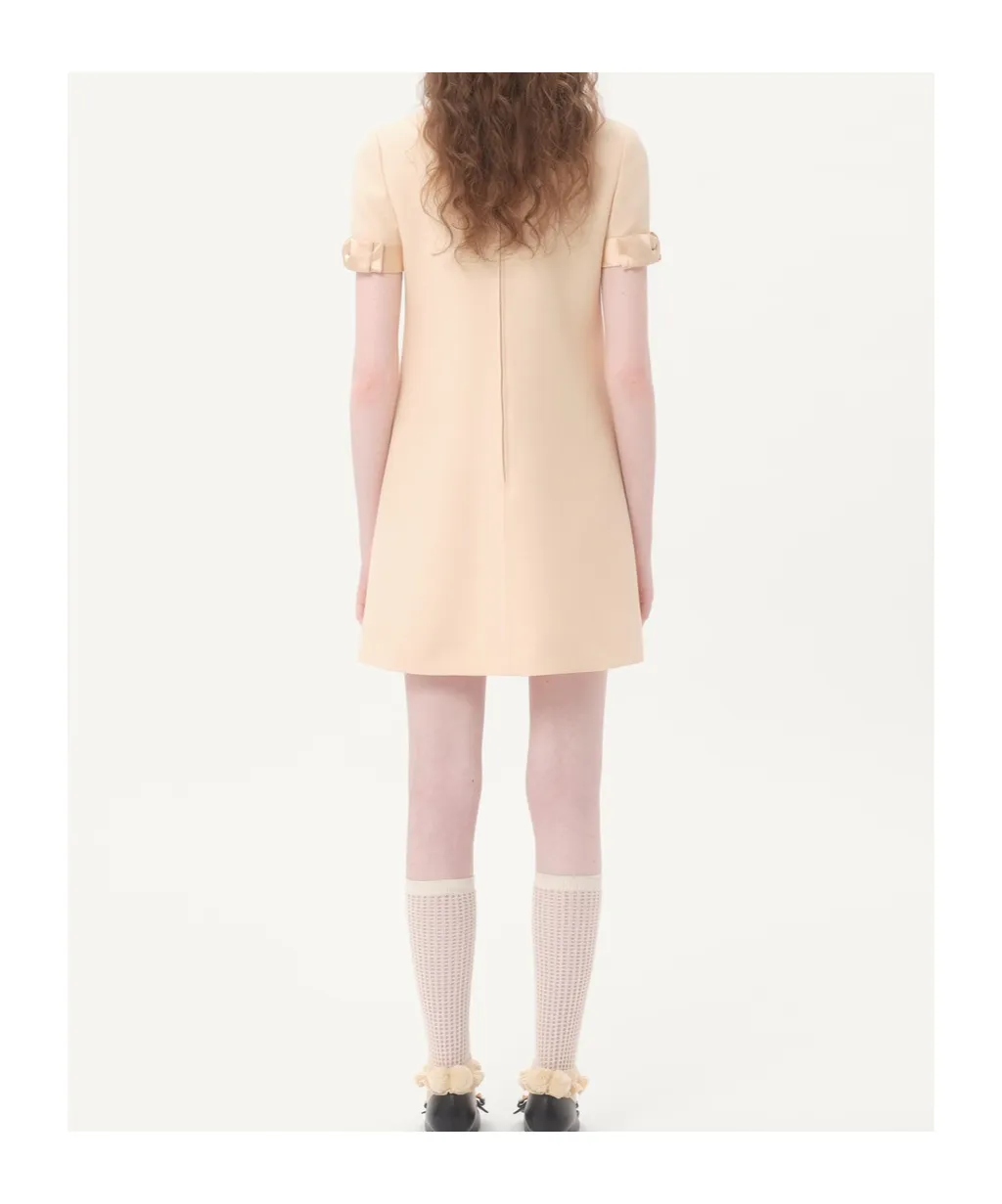 Crepe Couture Crewneck Mini Dress