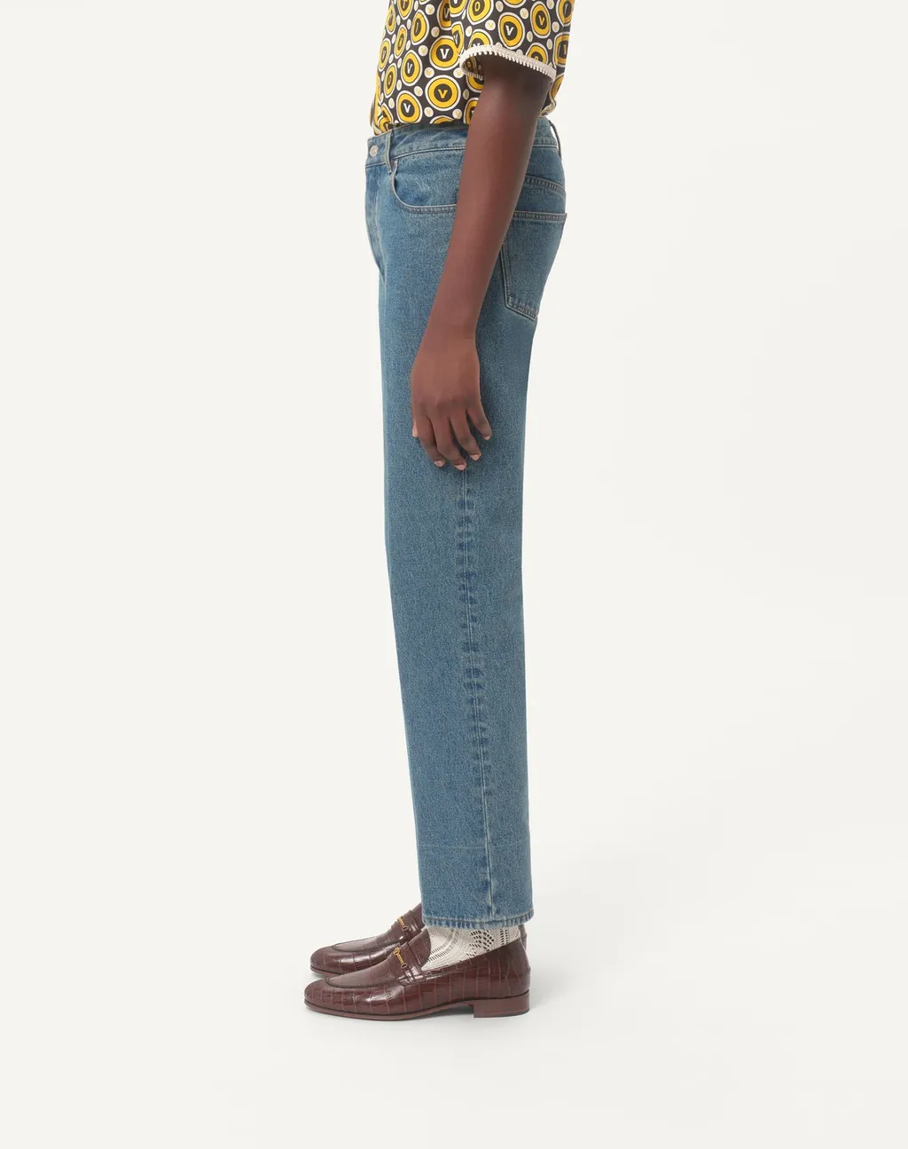 Logo Patch Straight Leg Jeans