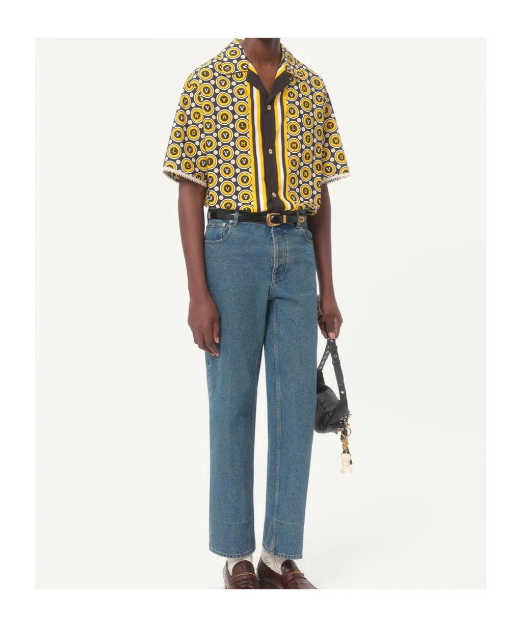 Logo Patch Straight Leg Jeans