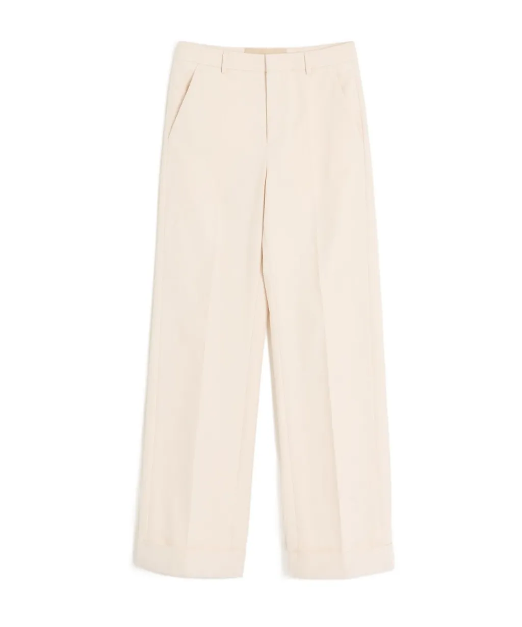 Turn-Up Hem Wide Leg Pants