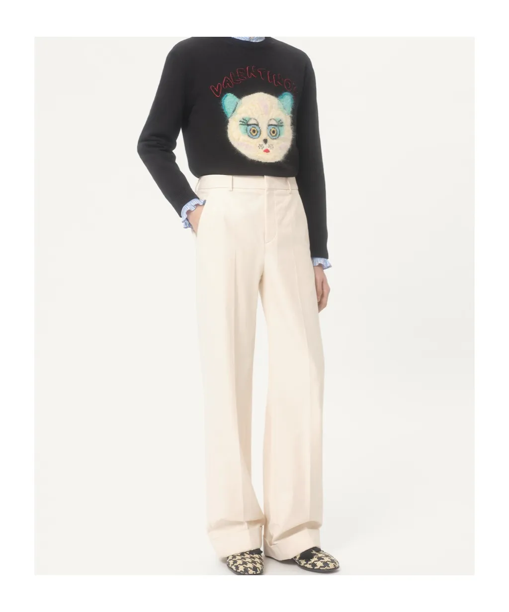 Turn-Up Hem Wide Leg Pants