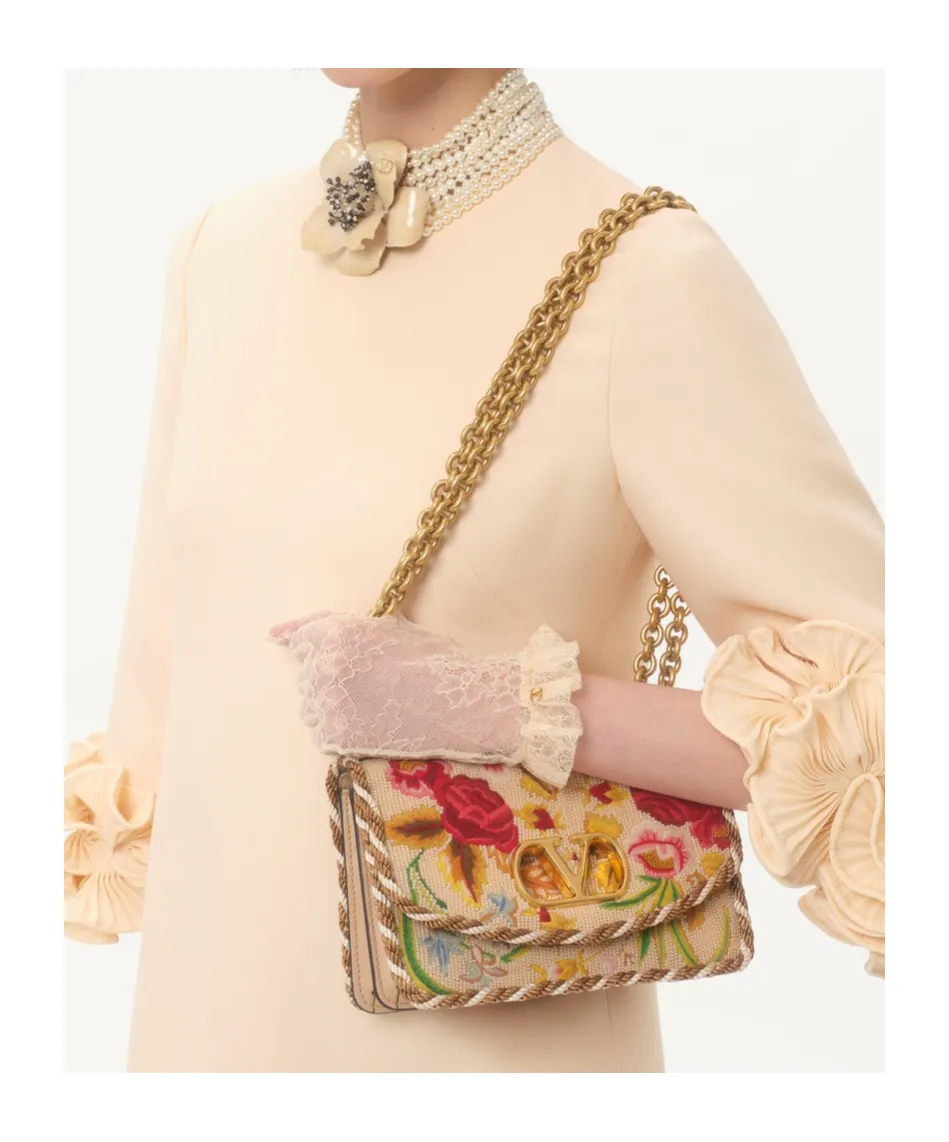 Crepe Couture Floral Detailed Mini Dress