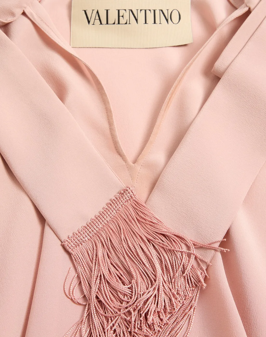 Fringed Scarf Detailed Long-Sleeve Shirt