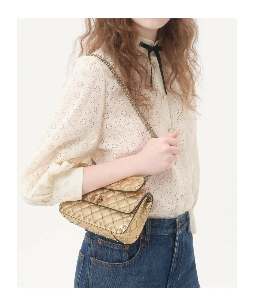 Garavani Rockstud Spike Chain-Link Small Shoulder Bag