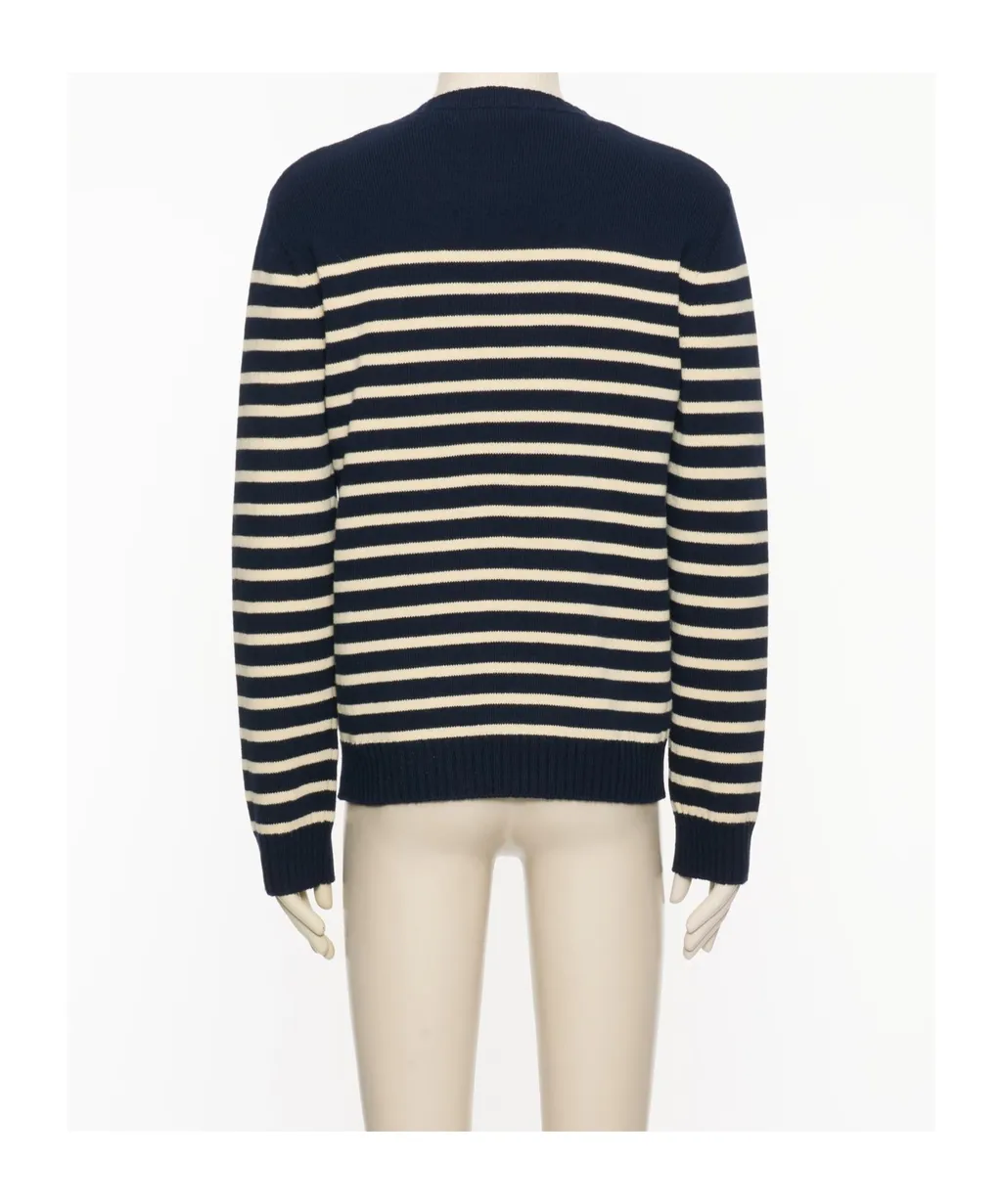 Striped Logo Detailed Crewneck Jumper
