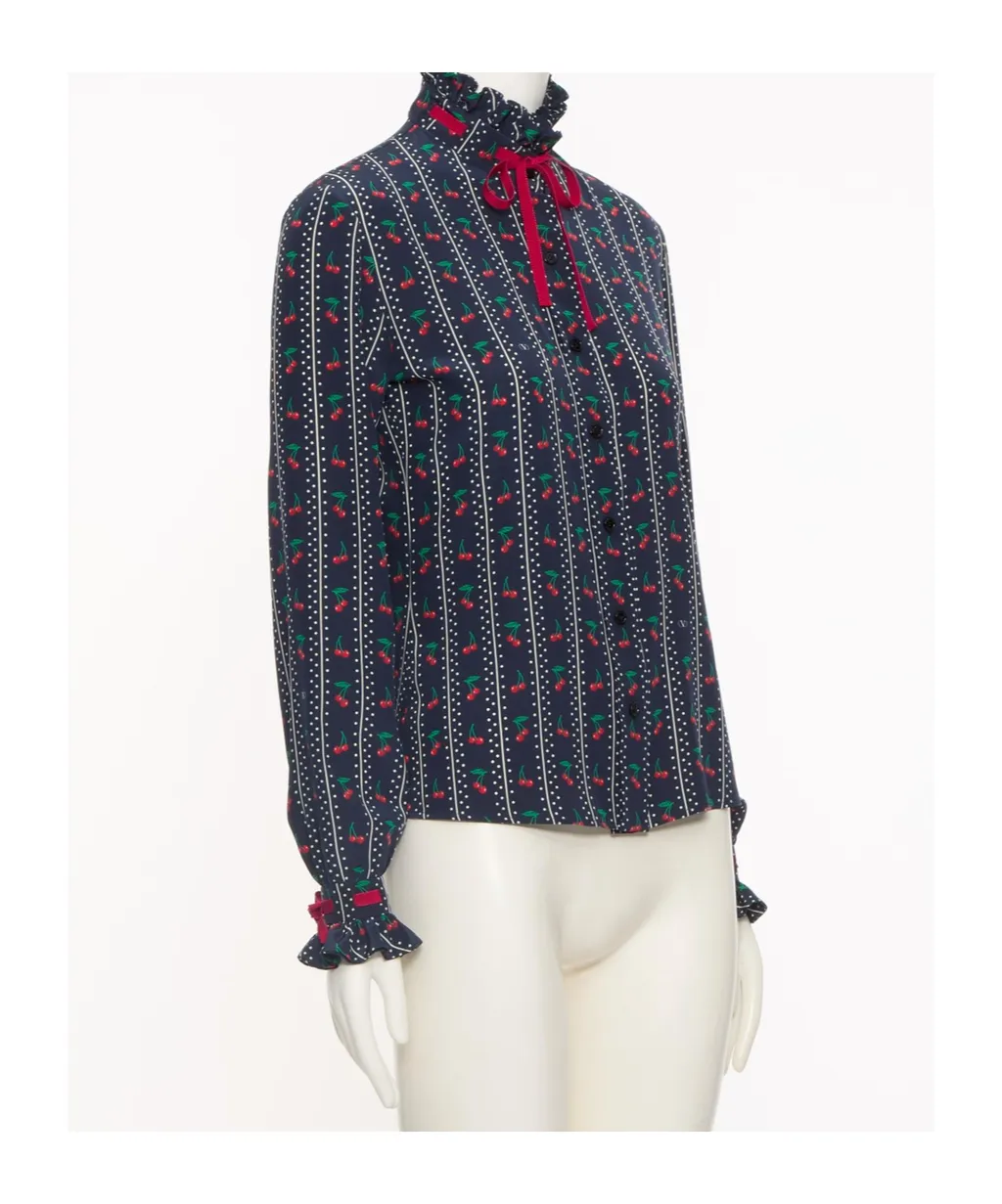 Crepe De Chine Shirt With Cherryfic Print