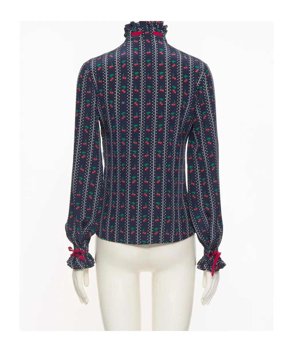 Crepe De Chine Shirt With Cherryfic Print
