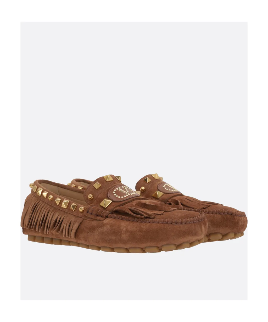 Rockstud Plaster Caster Square Toe Loafers