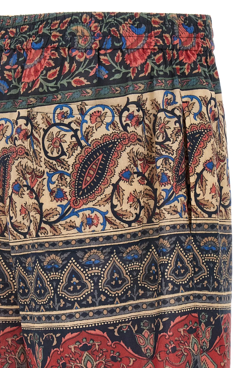 Paisley-Printed Button Detailed Shorts