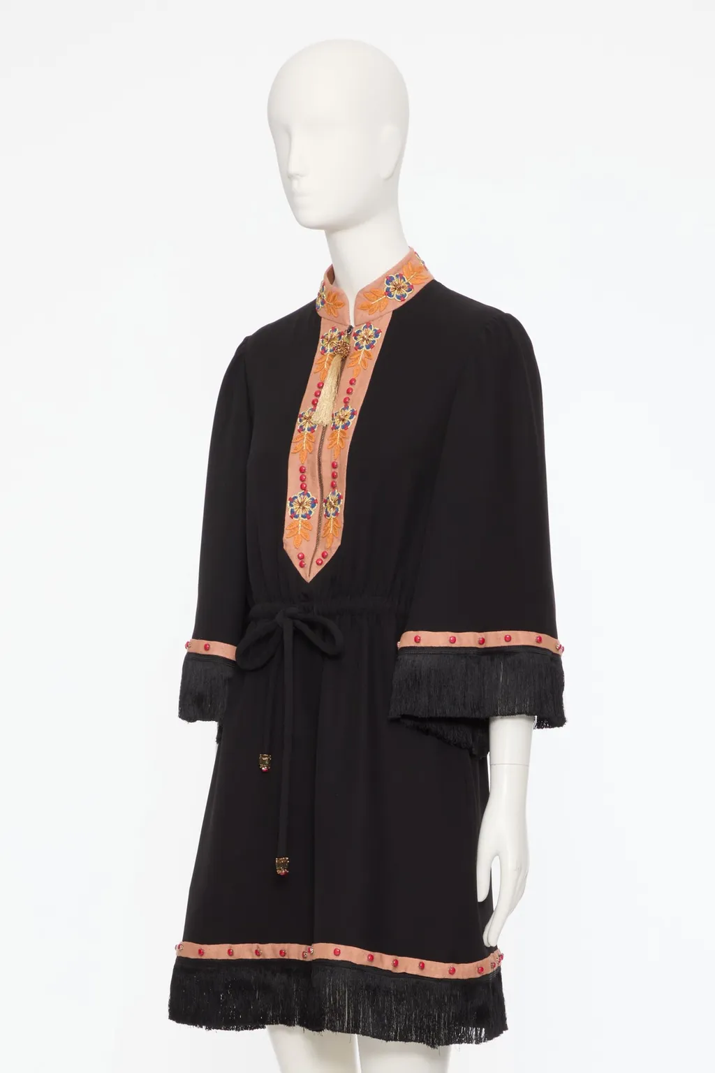 Belted Fringed Edge Dress