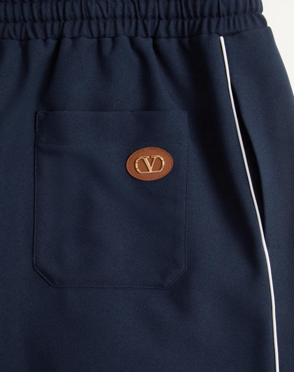 Nylon Trousers With V Logo Patch