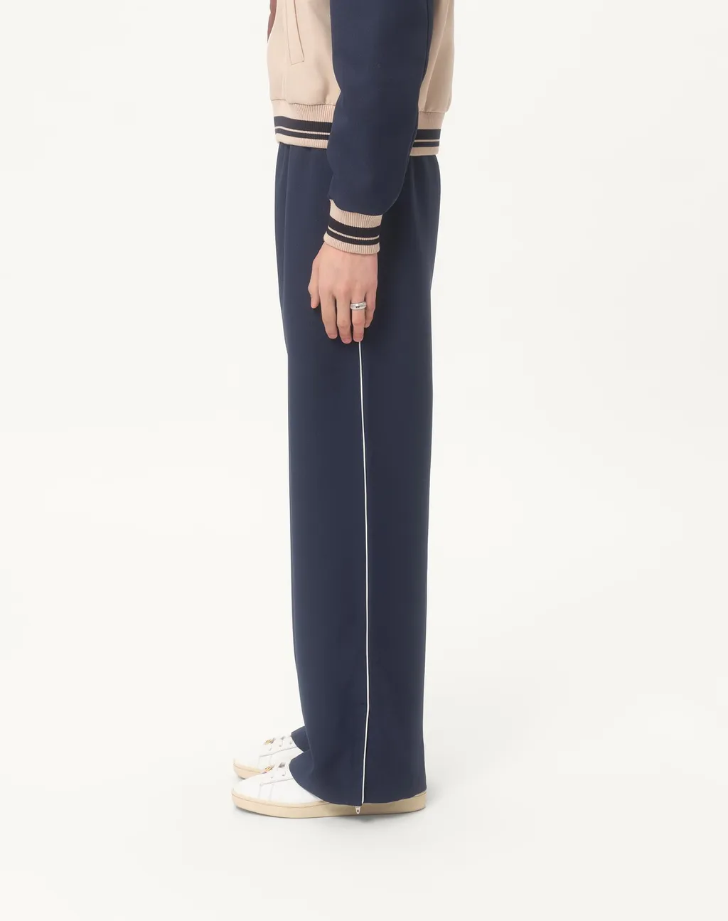 Nylon Trousers With V Logo Patch