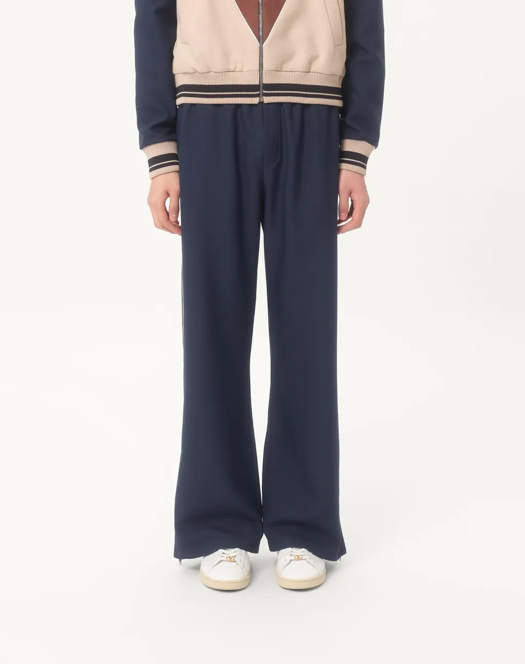 Nylon Trousers With V Logo Patch