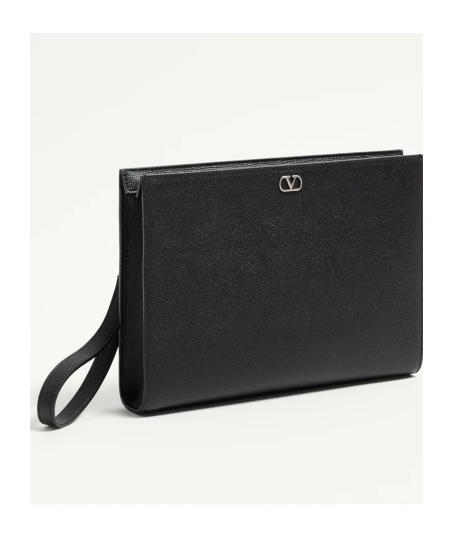 Vlogo Signature Grainy Calfskin Pouch