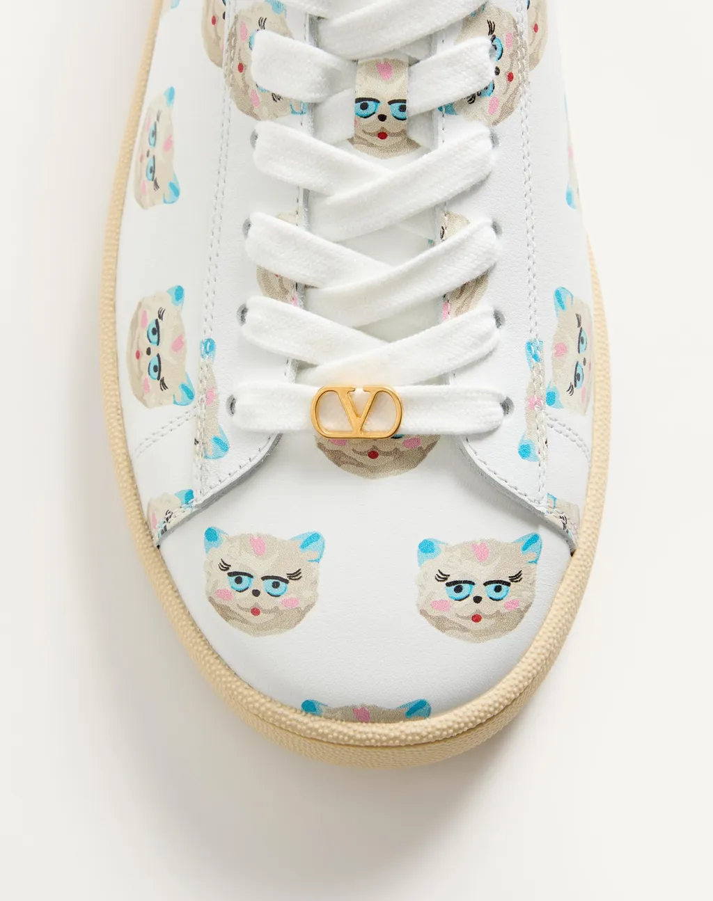 Royco Trainer In Nappa Calfskin With Le Chat De La Maison Pattern