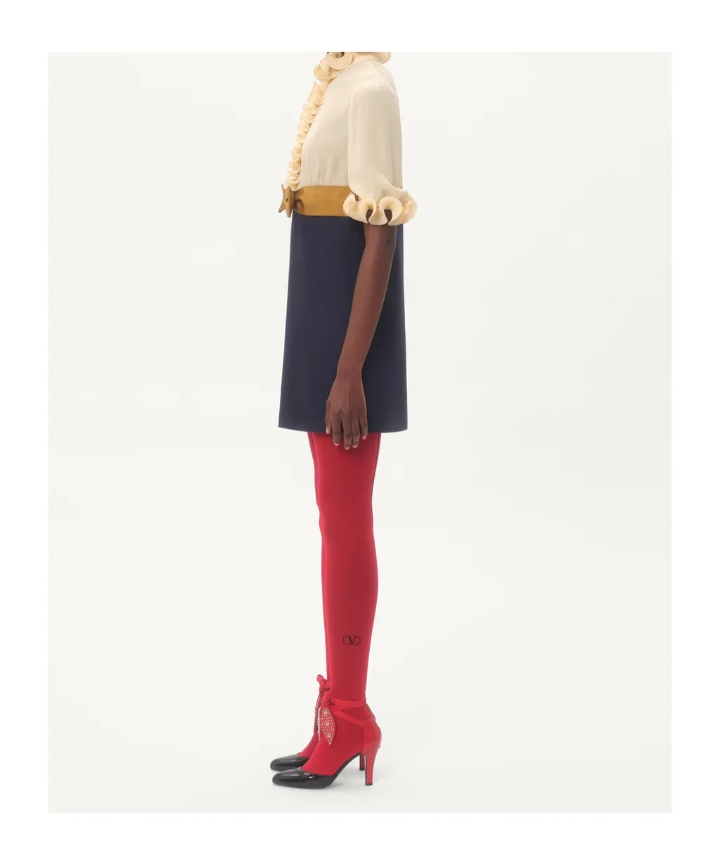 Crepe De Chine And Viscose Short Dress