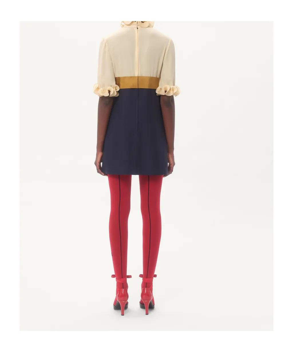 Crepe De Chine And Viscose Short Dress