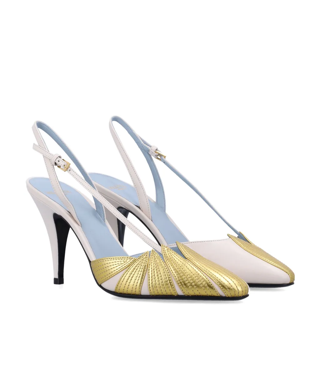 Foliefoliage Pointed Toe Slingback Pumps