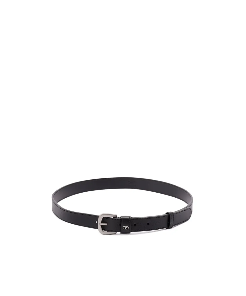 Logo-Plaque Leather Belt