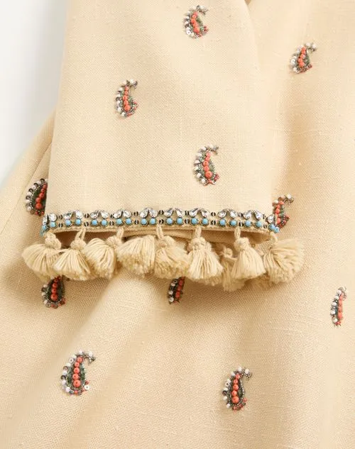 Long Dress In Embroidered Rustik Silk