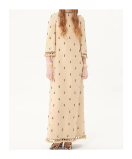 Long Dress In Embroidered Rustik Silk