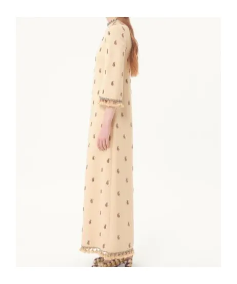 Long Dress In Embroidered Rustik Silk