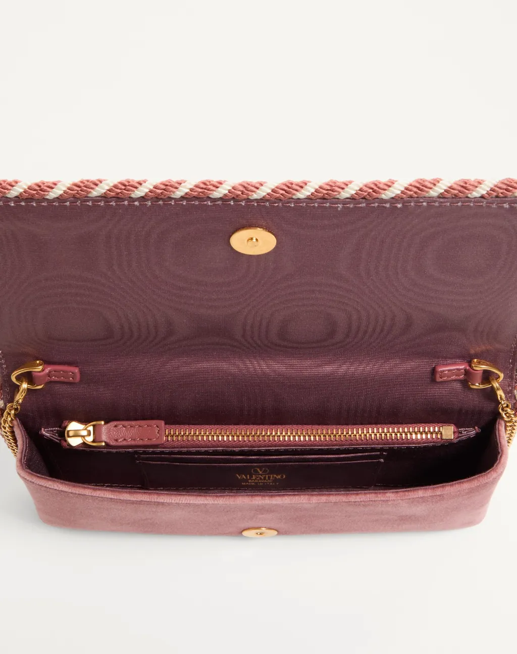 Vlogo Signature Velvet Chain Wallet With Jewel Logo
