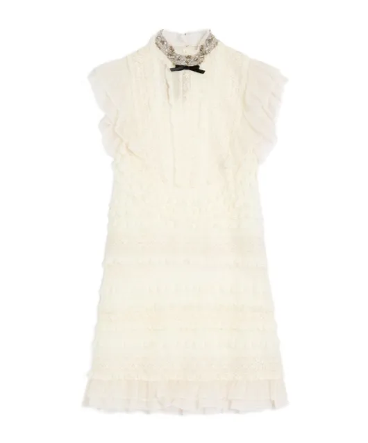 Short Dress In Embroidered Light Linen