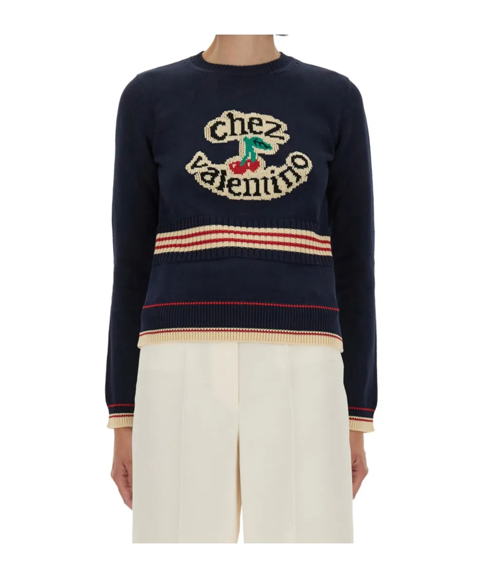 Cherry Patterned Crewneck Jumper