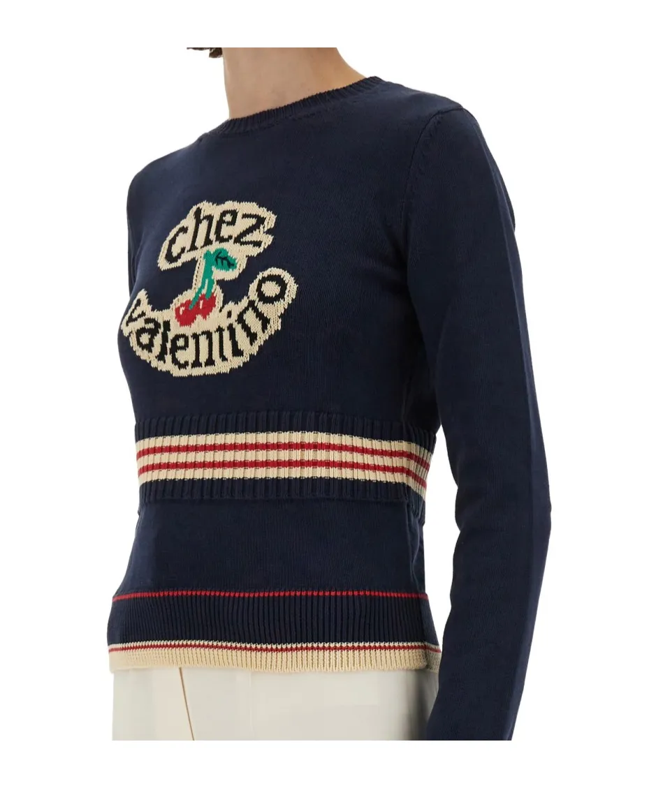 Cherry Patterned Crewneck Jumper