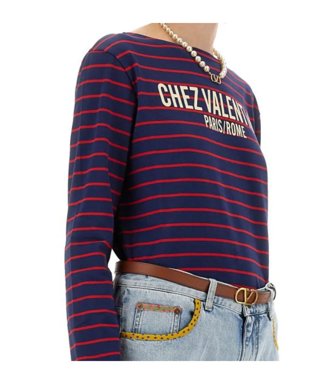 Striped Logo-Print T-Shirt