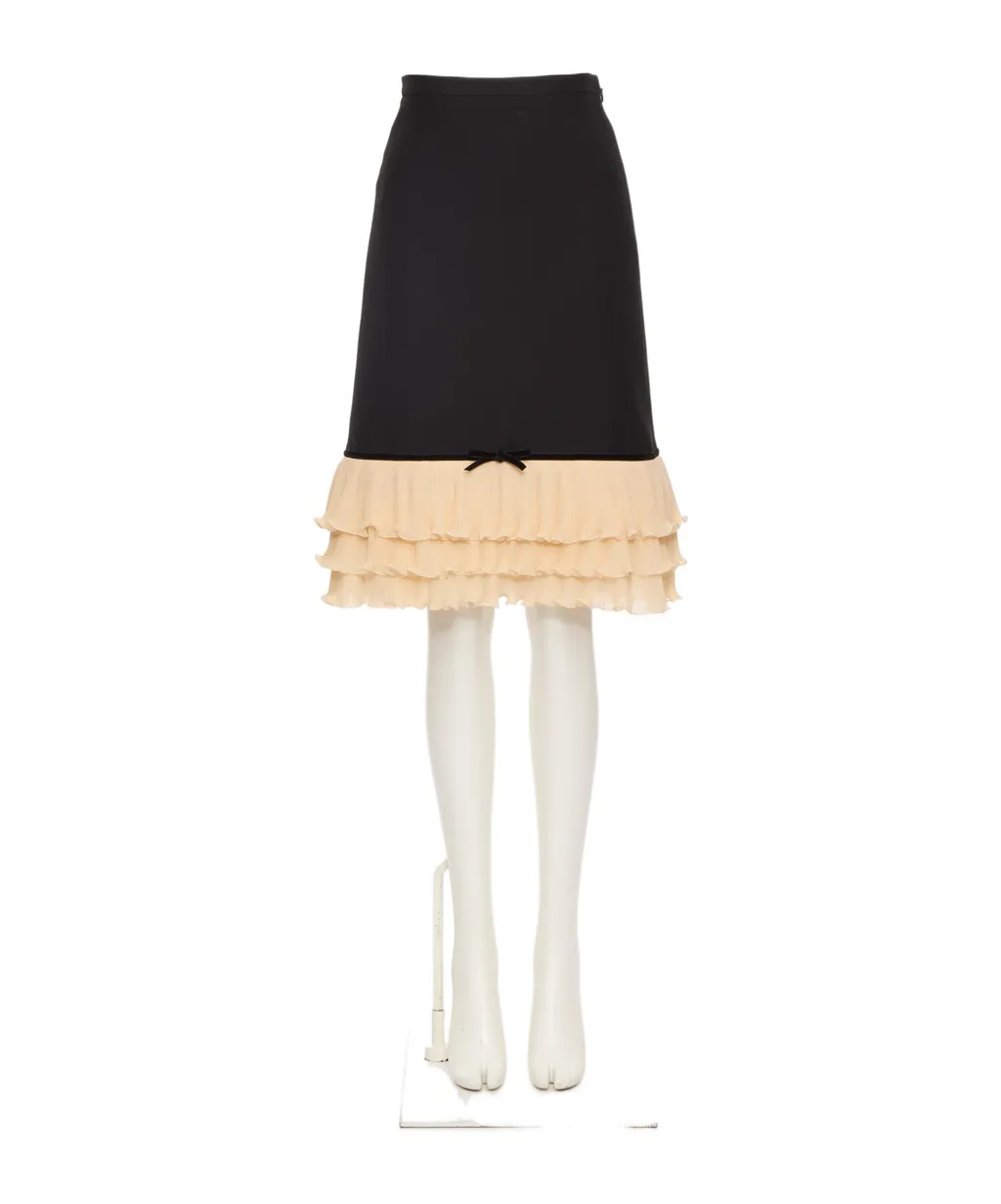 Ruffled Skirt With Bow Detail