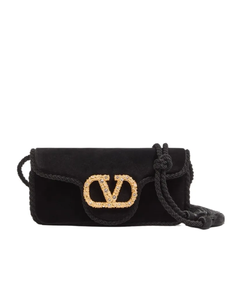 Locò Velvet Foldover Top Clutch Bag