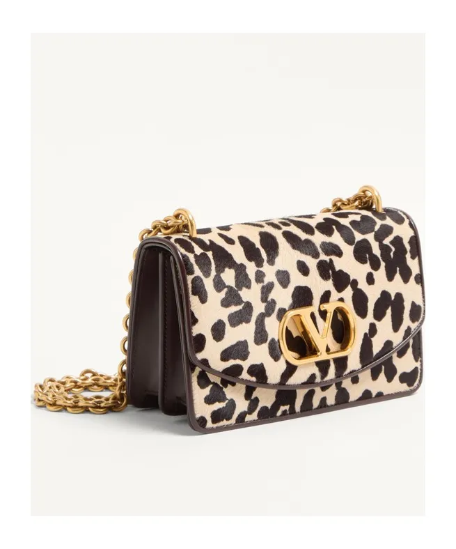 Vain Small Shoulder Bag In Pony Effect Calfskin With Animalier Print