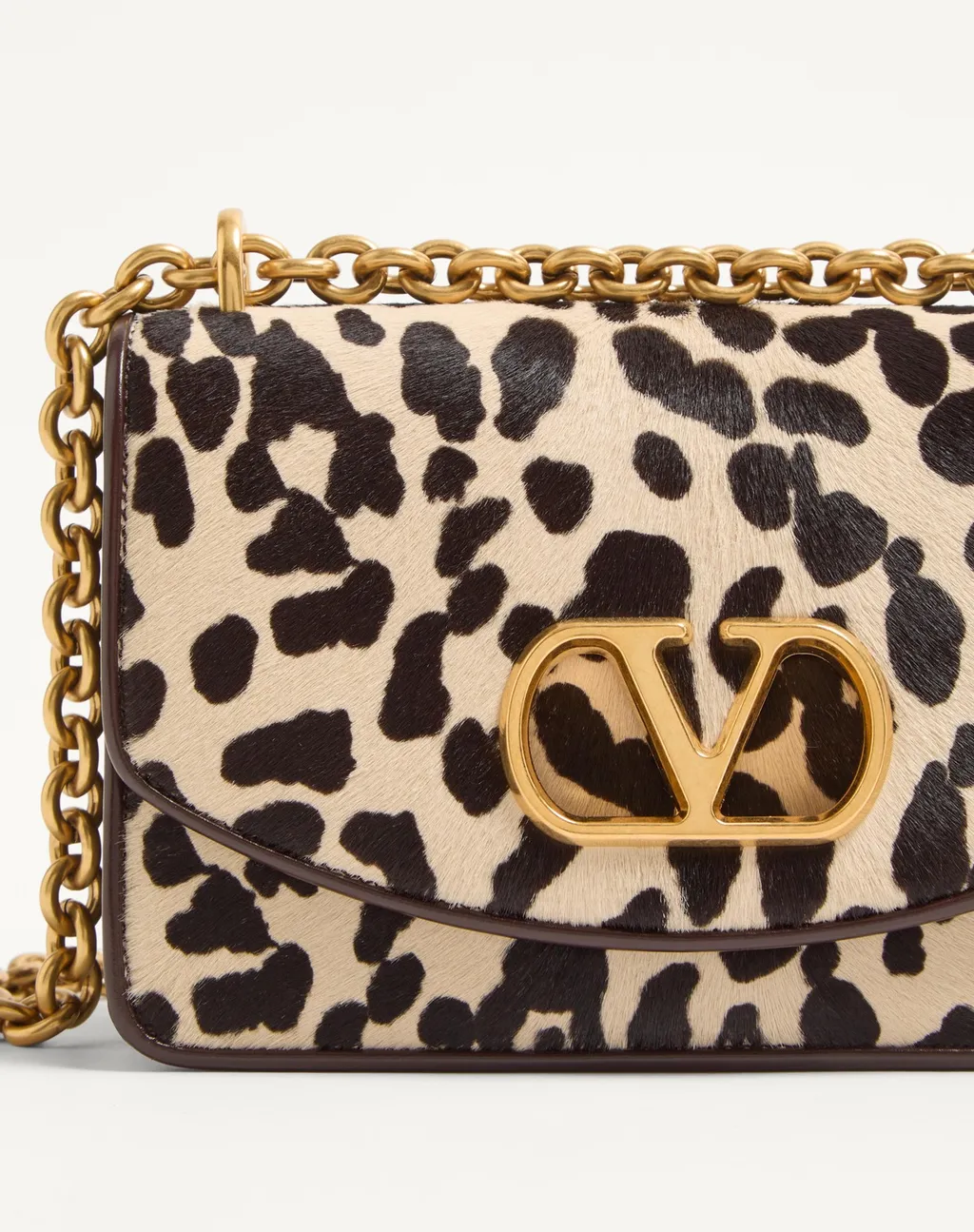 Vain Small Shoulder Bag In Pony Effect Calfskin With Animalier Print