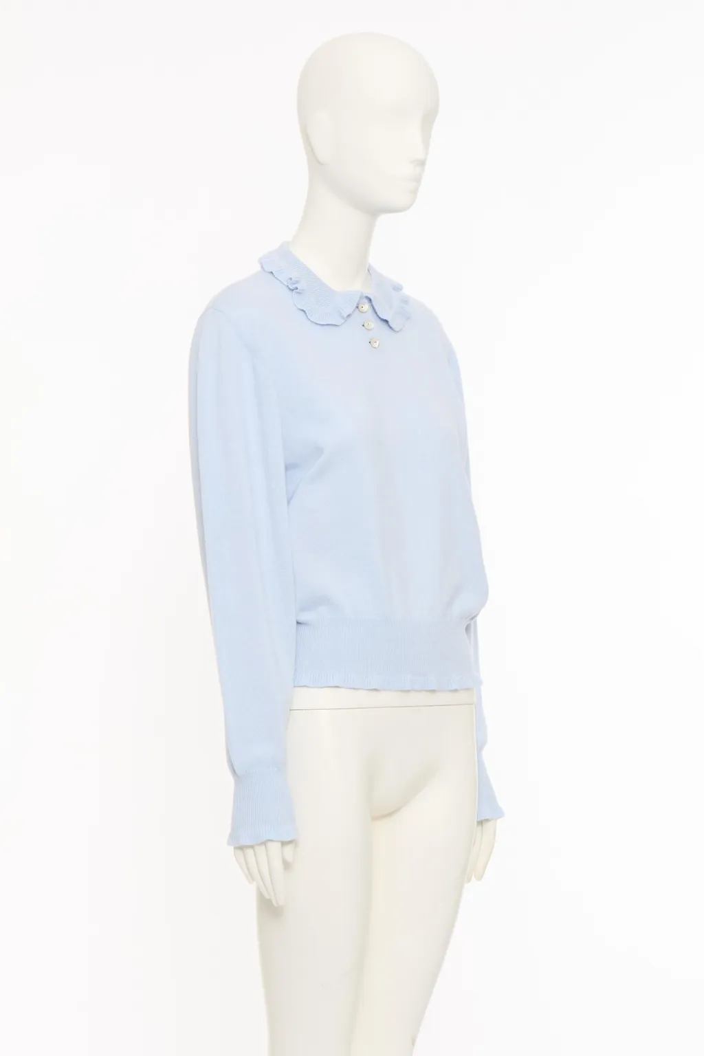 Long Sleeve Sweater With Ruffled Collar