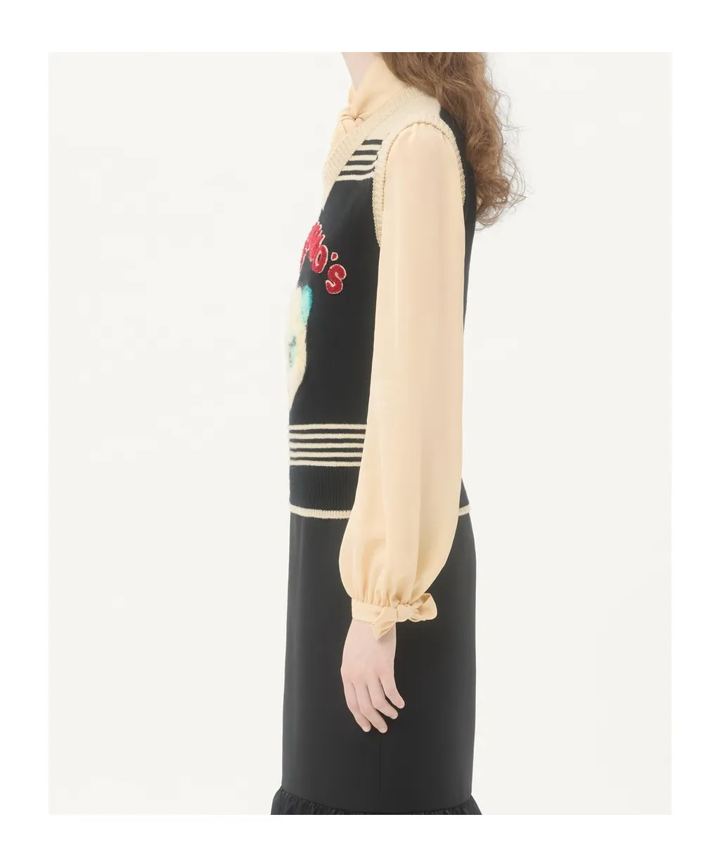 Le Chat De La Maison Embroidered Gilet