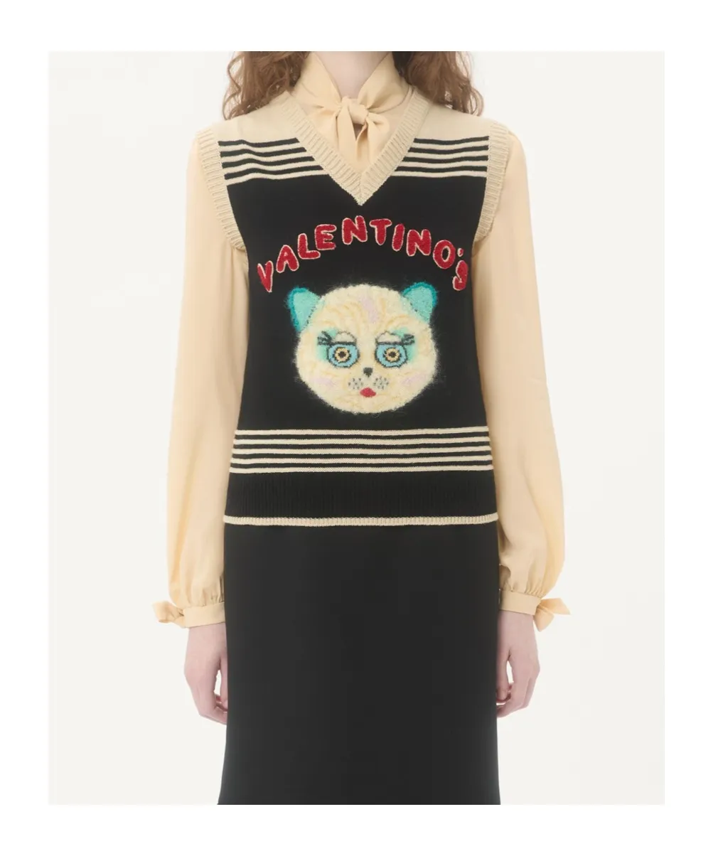 Le Chat De La Maison Embroidered Gilet