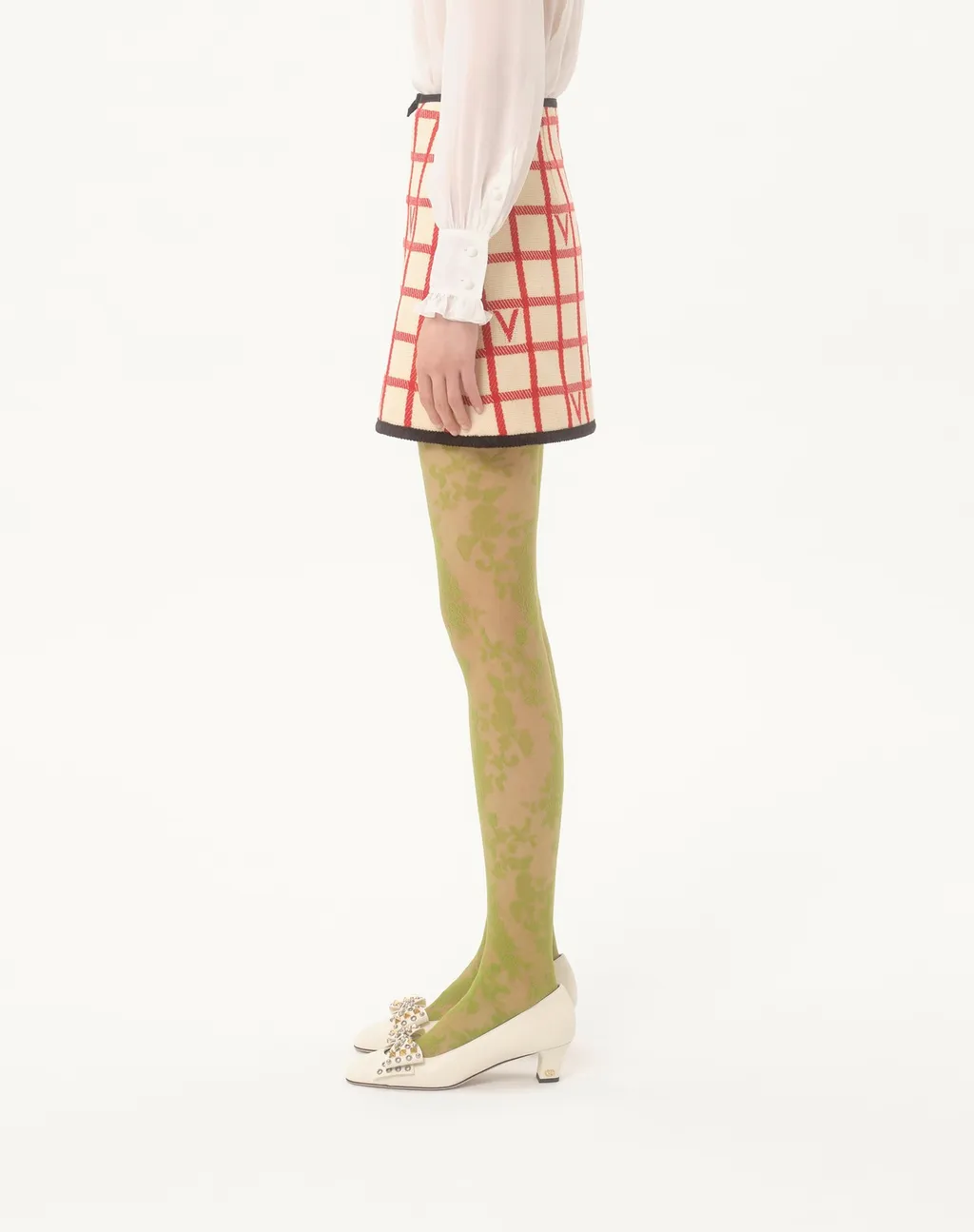 Check Skirt With Vlogo