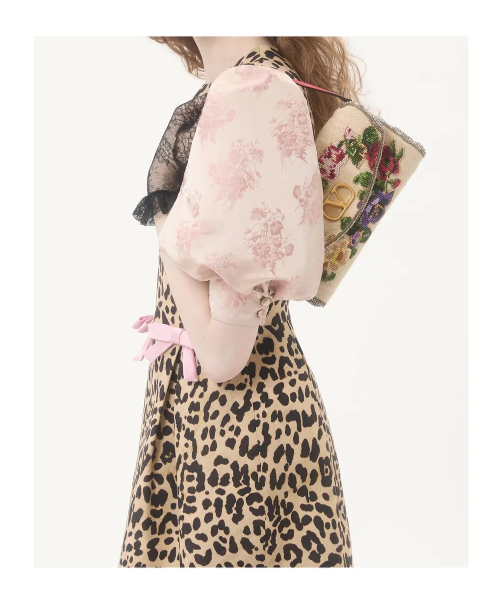 Leopard Printed Puff-Sleeved Mini Dress