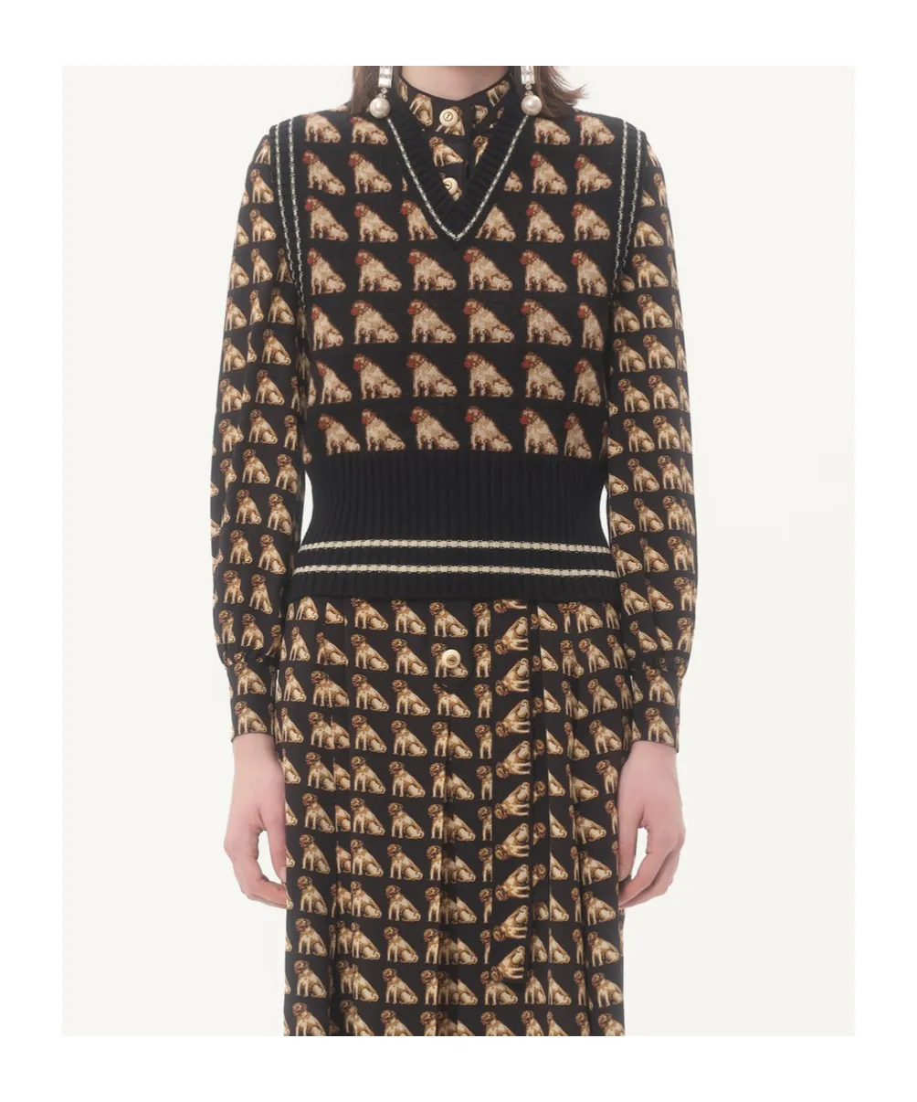 Petit Charles Jacquard Wool Gilet